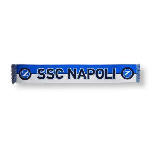 Sciarpa jaquard da stadio compatibile con napoli bianco azzurro