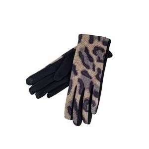 Guanti da donna touchscreen fantasia leopardata