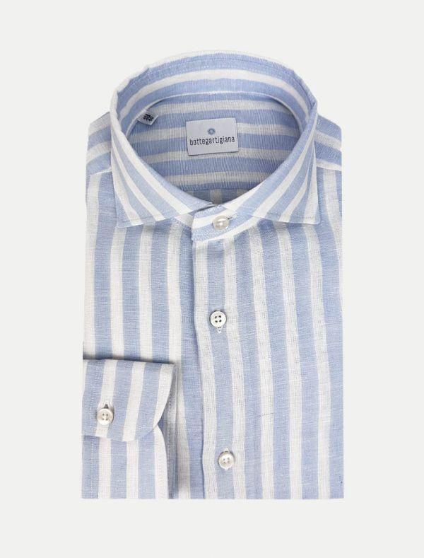 Camicia uomo manica lunga misto lino cotone Bottega Artigiana