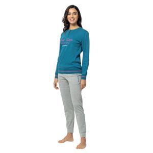 Pigiama da donna in cotone interlock lotto smeraldo