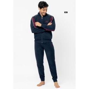 Tuta in pile da uomo  homewear blu