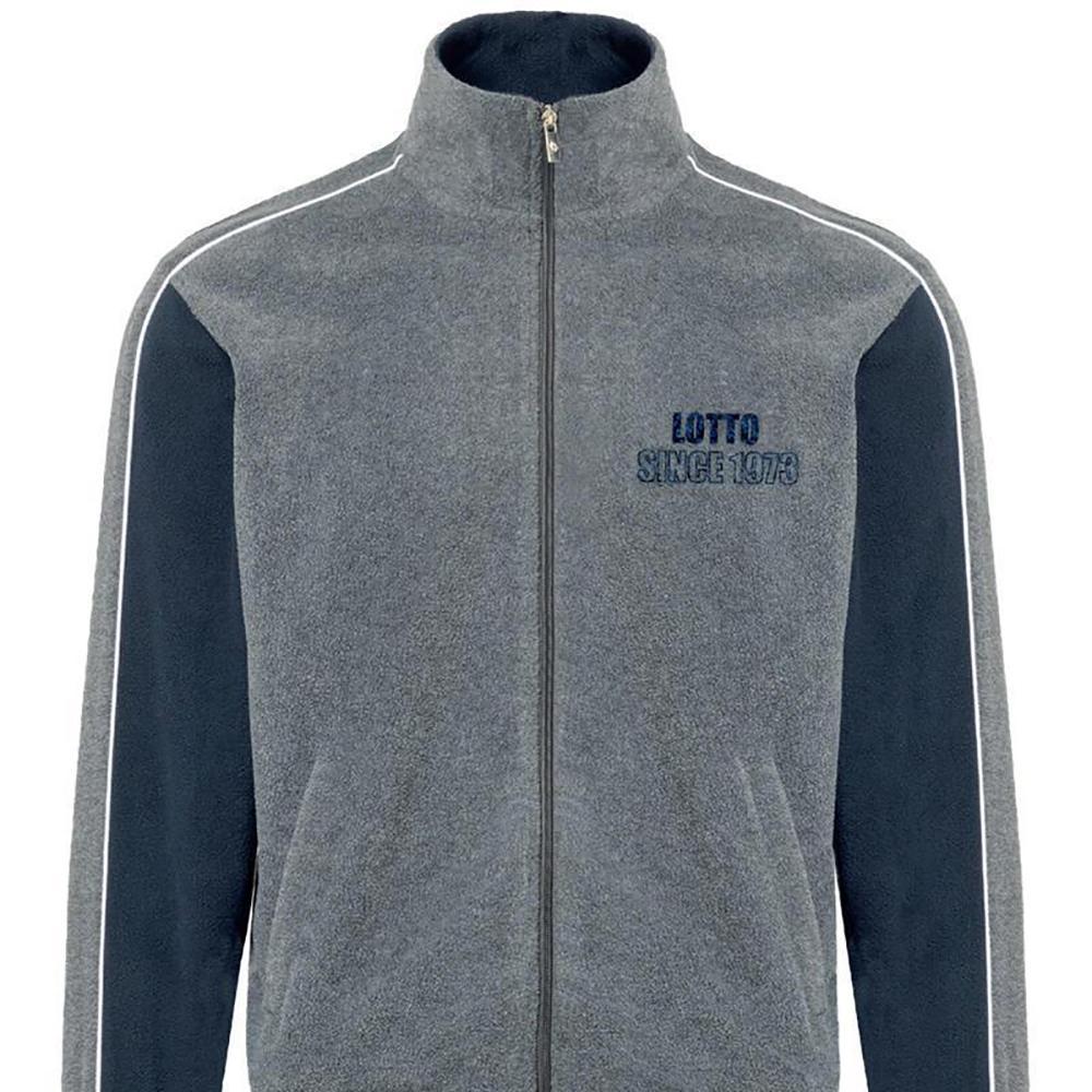 Tuta in pile da uomo compatibile con Lotto Homewear grigio