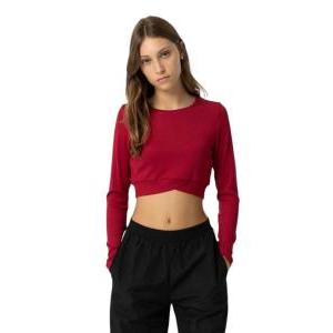 Maglietta crop ragazza  magenta