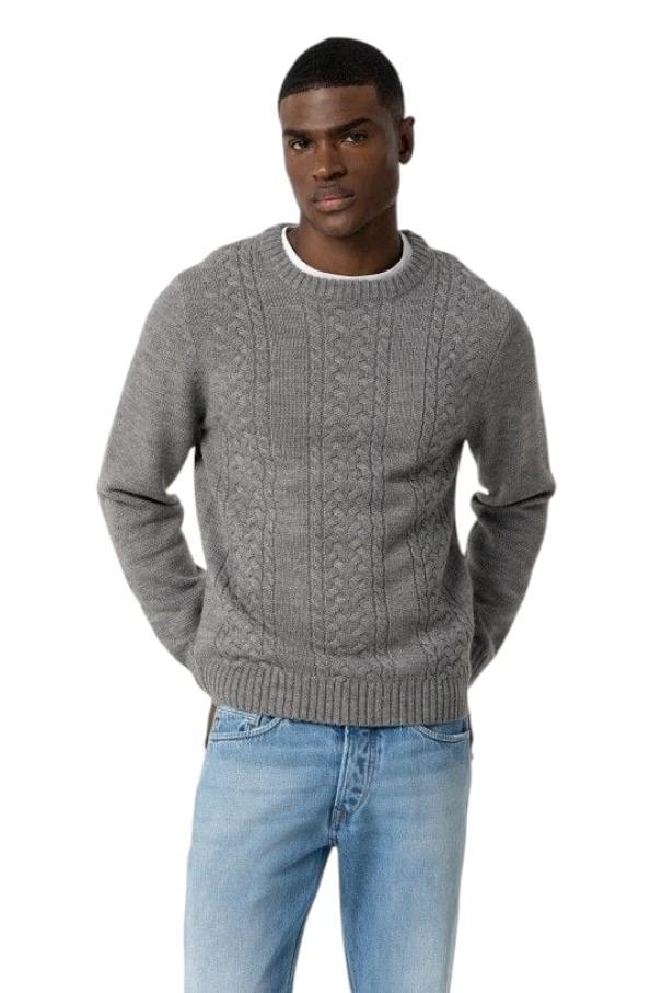 Maglione lavorato da uomo grigio Tiffosi