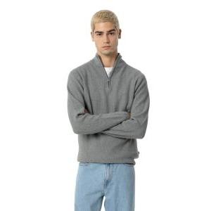 Maglione uomo mezza zip  grigio