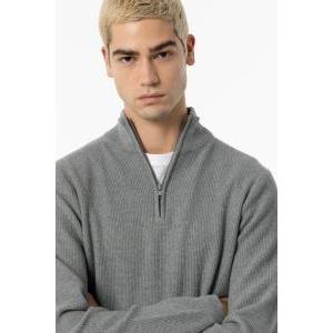 Maglione uomo mezza zip  grigio