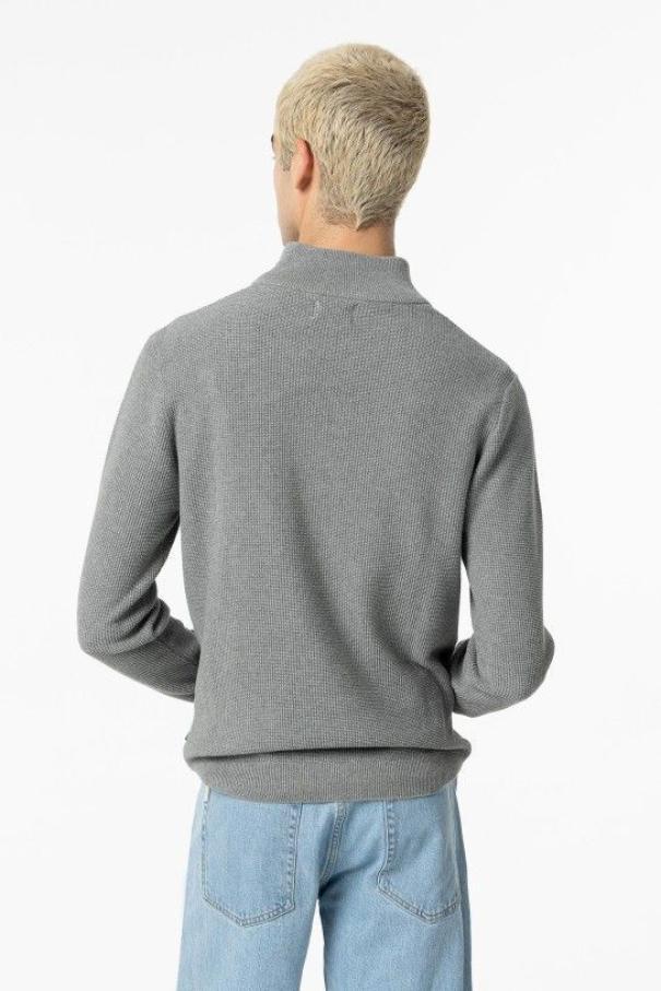 Maglione uomo mezza zip Tiffosi grigio