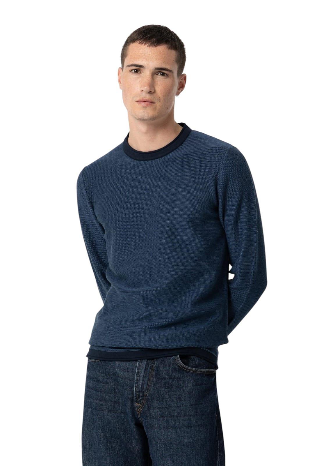 Maglione uomo in cotone Tiffosi blu