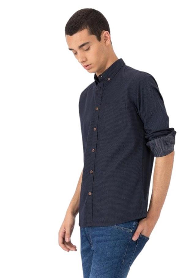 Camicia manica lunga uomo micro fantasia Tiffosi blu