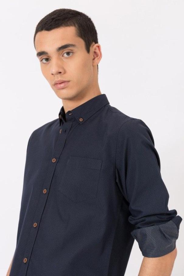 Camicia manica lunga uomo micro fantasia Tiffosi blu