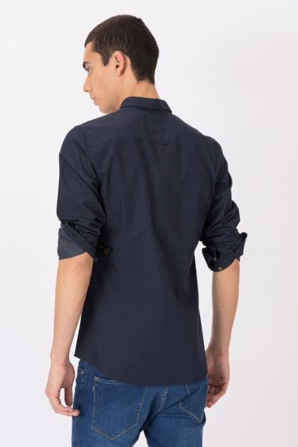 Camicia manica lunga uomo micro fantasia Tiffosi blu