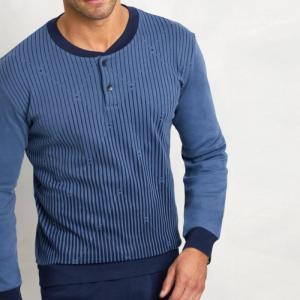 Pigiama in cotone interlock da uomo  blu