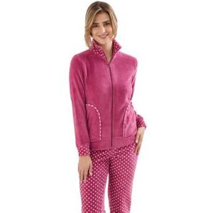 Tuta homewear in pile da donna  fucsia