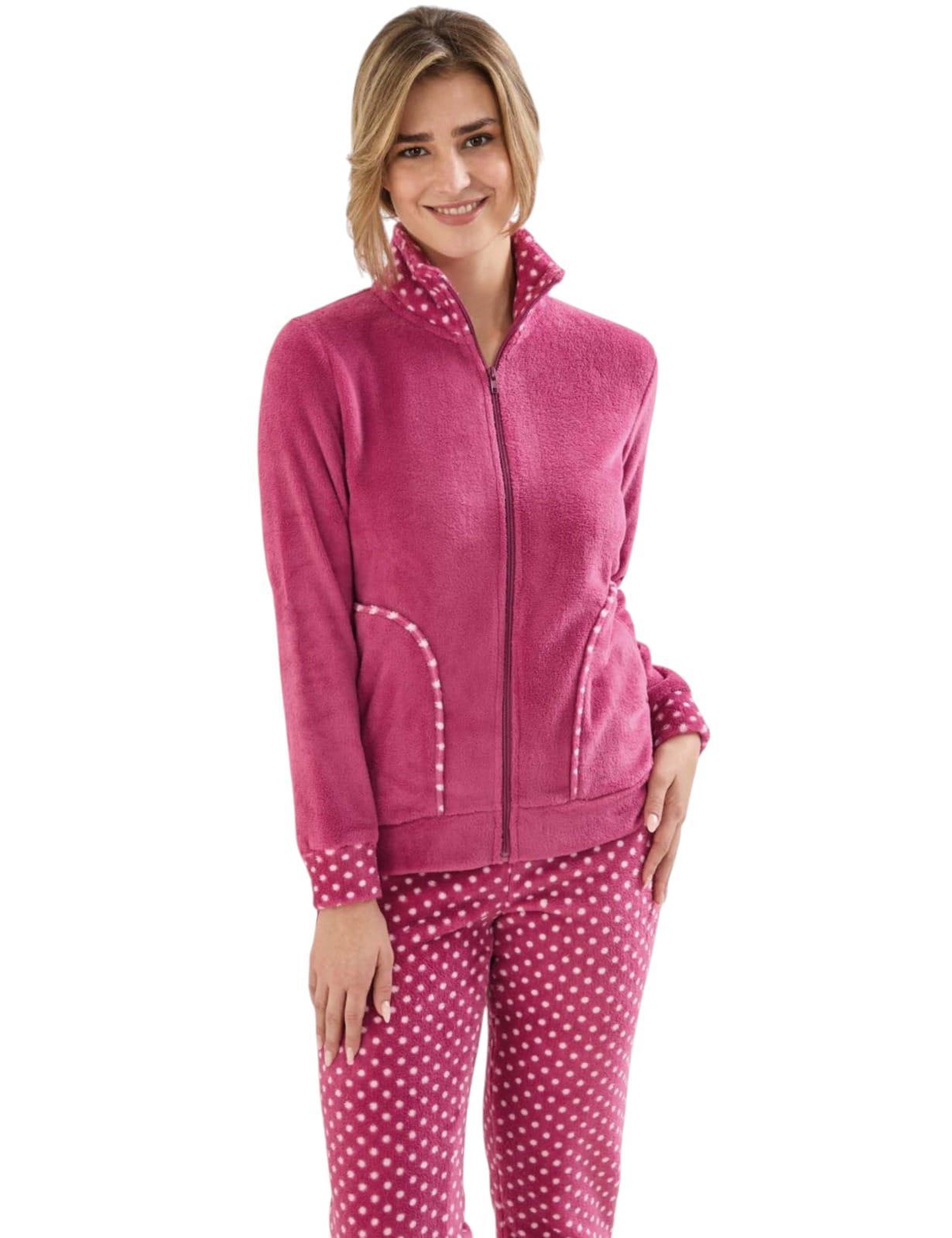 Tuta homewear in pile da donna Il Granchio fucsia