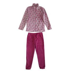 Tuta homewear in pile da donna  ga6022 fucsia