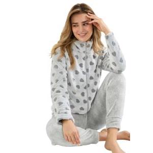 Tuta due pezzi homewear in pile da donna  ga6022 grigio