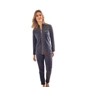 Tuta homewear donna in cotone felpato  ga6019 grigio