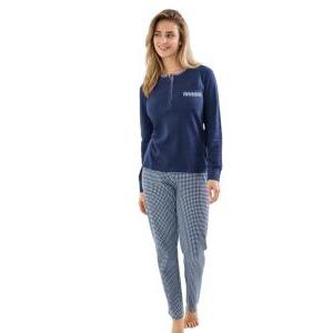 Pigiama donna in caldo cotone  gp6069 blu