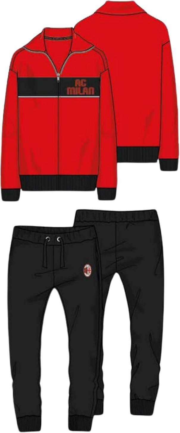 Tuta interlock adulto full zip compatibile con Milan Rosso