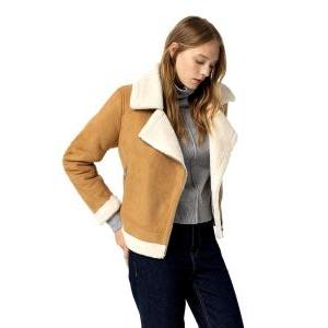 Giubbetto donna  ecomontone con zip camel