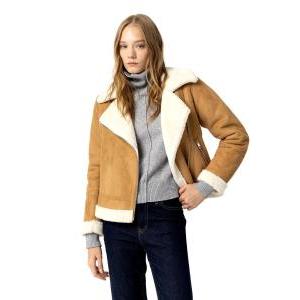 Giubbetto donna  ecomontone con zip camel