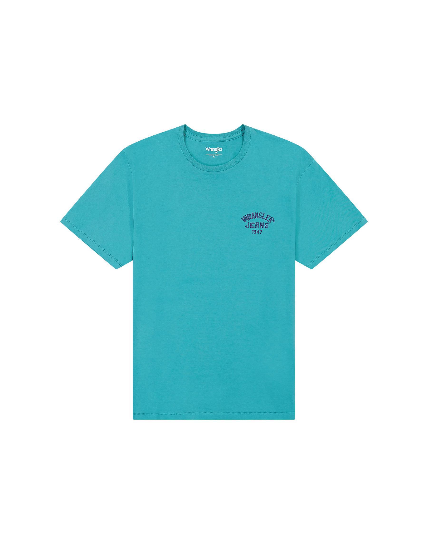 T-shirt basic Wrangler uomo turchese