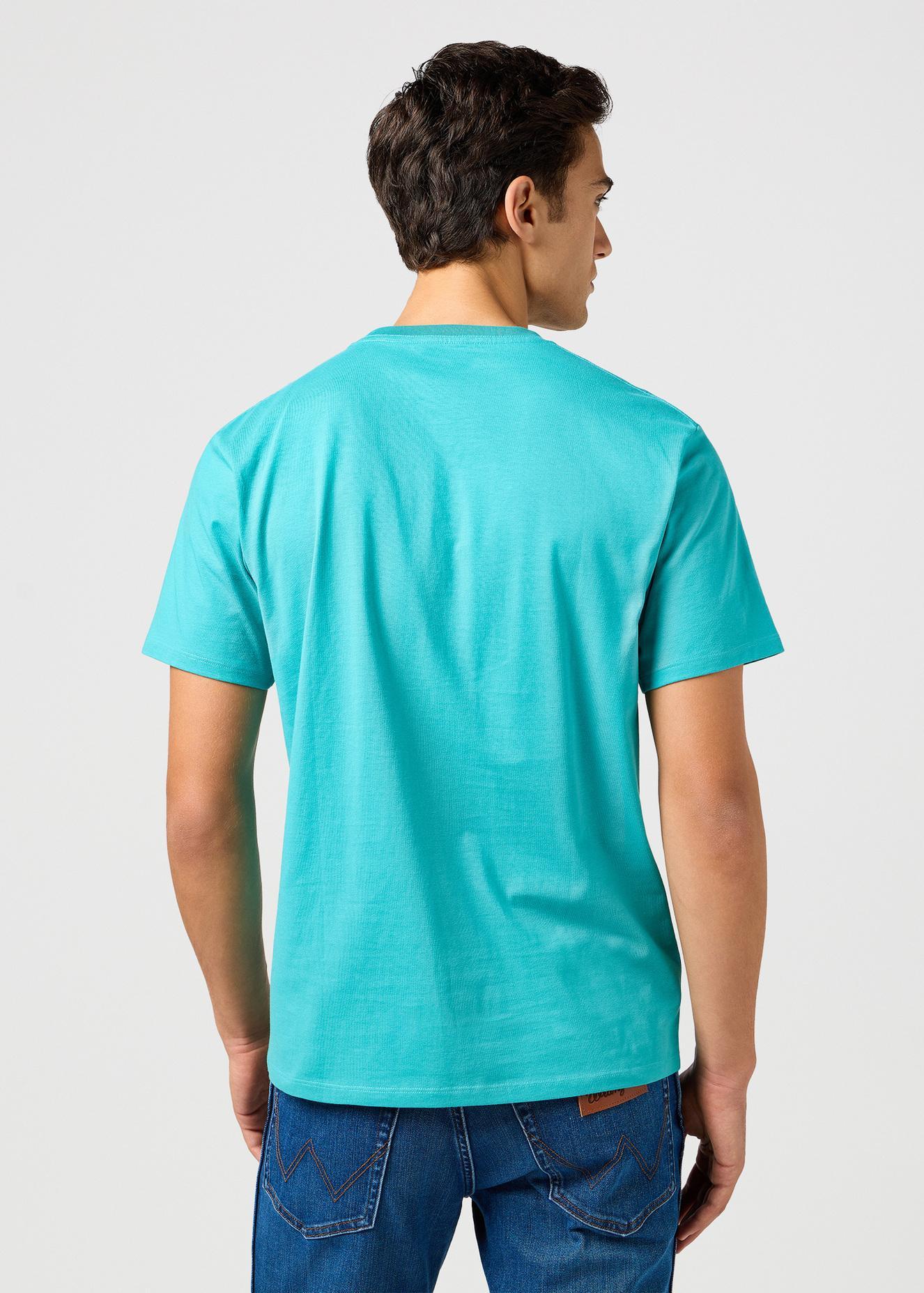 T-shirt basic Wrangler uomo turchese