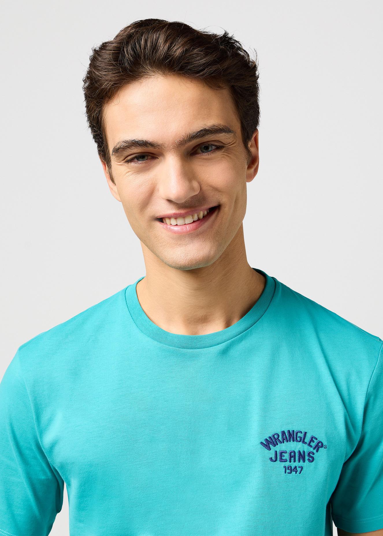 T-shirt basic Wrangler uomo turchese