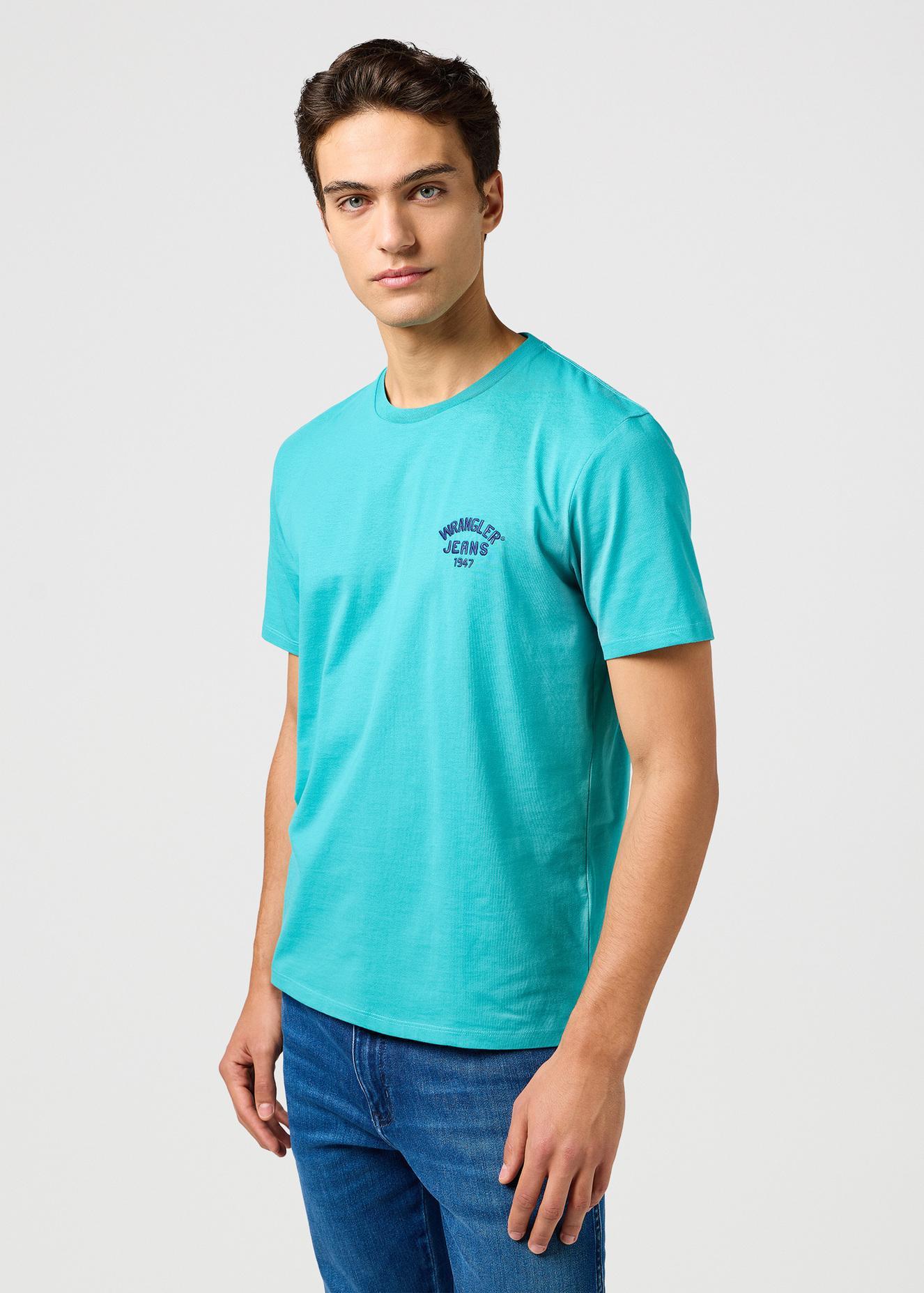 T-shirt basic Wrangler uomo turchese