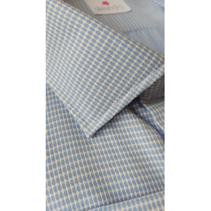 Camicia regular microfantasia ovale celeste