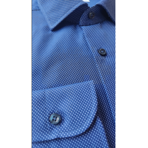 Camicia custom puntinata francese blu