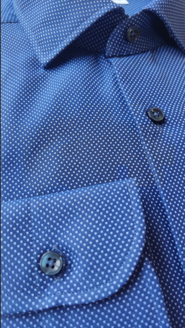 oleandro camicia custom puntinata francese blu - foto 1