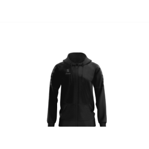 Felpa full zip con cappuccio banda maniche nero