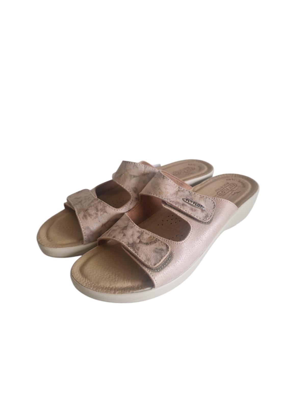 Ciabatte da donna con strappo Fly Flot beige