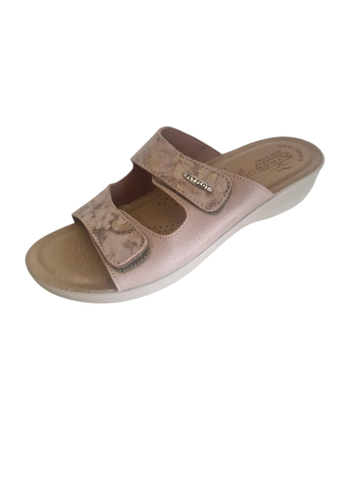 Ciabatte da donna con strappo Fly Flot beige