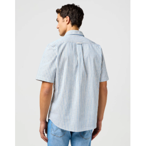 Camicia  manica corta uomo rigata  azzurro