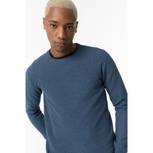 Maglione uomo lavorato girocollo  blu