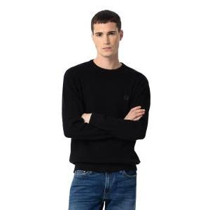 Maglione lavorato a maglia da uomo  nero