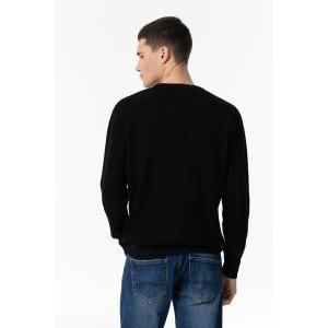 Maglione lavorato a maglia da uomo  nero