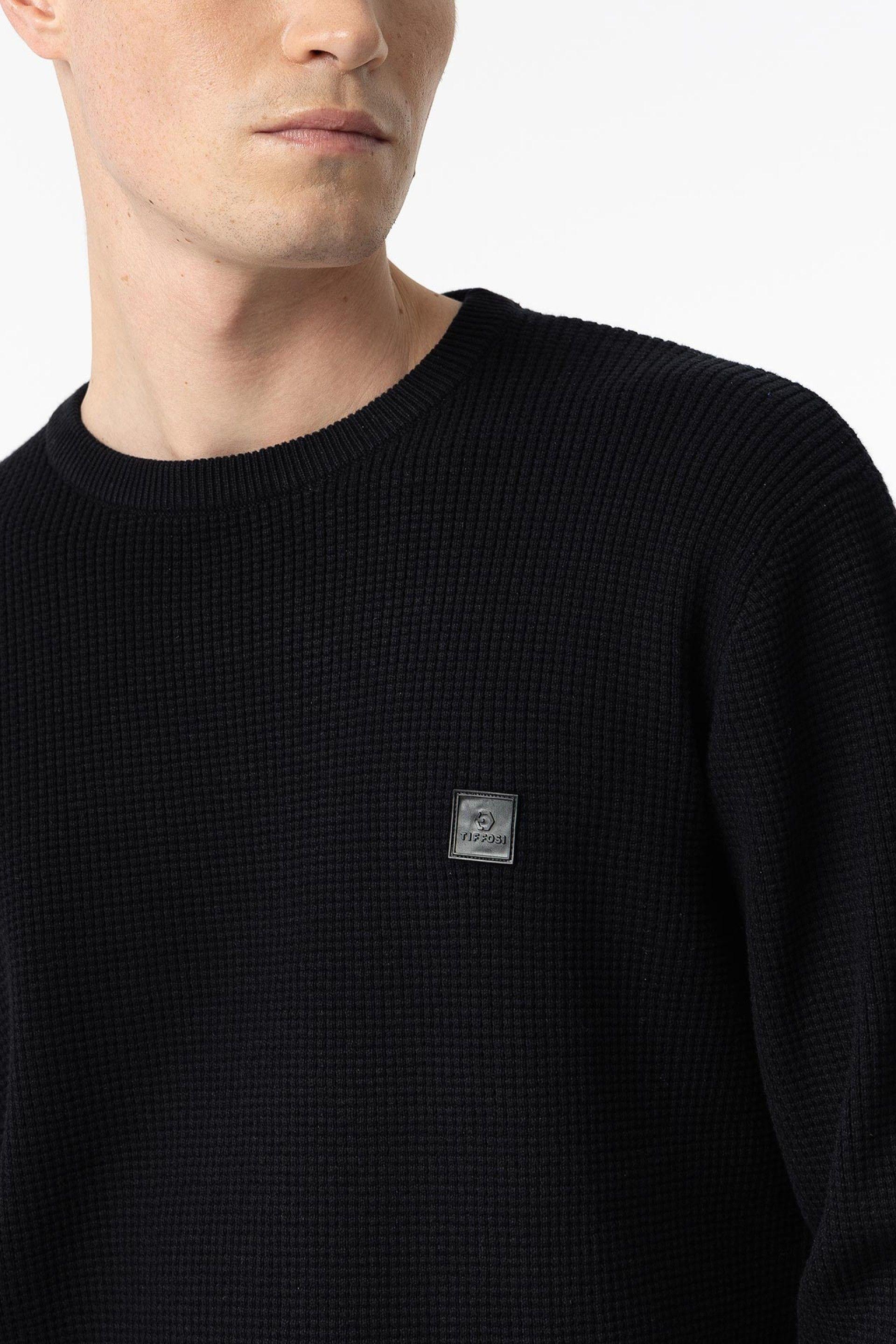 Maglione lavorato a maglia da uomo Tiffosi nero