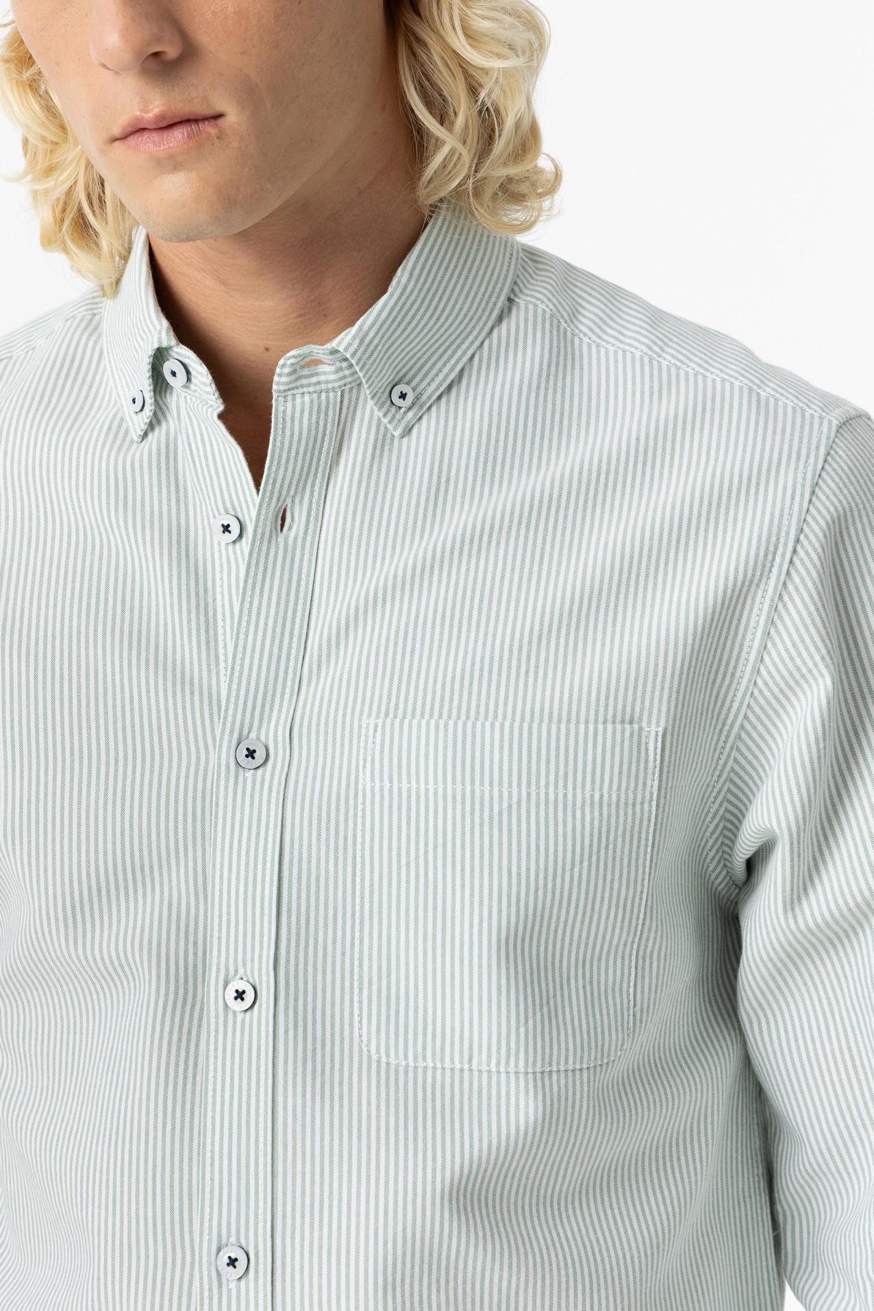 Camicia di cotone da uomo manica lunga a righe Tiffosi