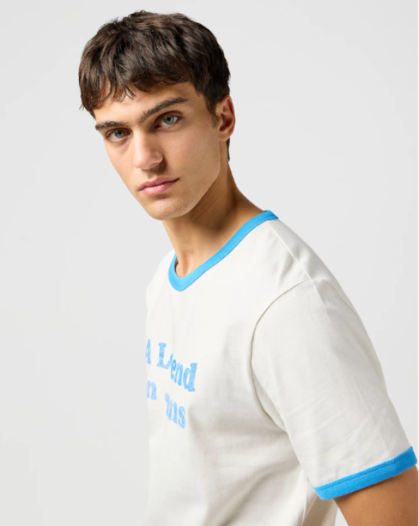 wrangler t-shirt uomo a legend in jeans avorio - foto 5