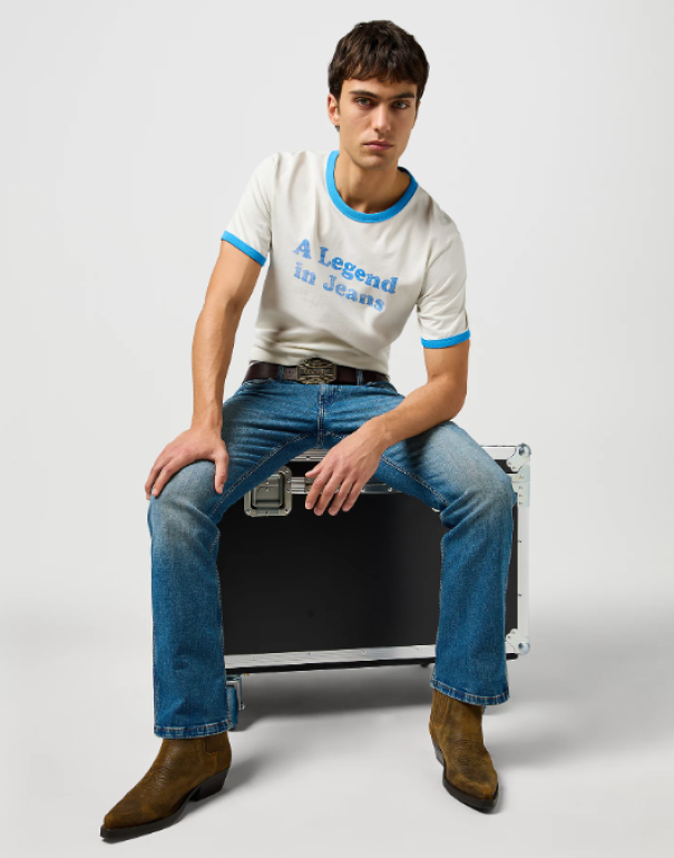 wrangler t-shirt uomo a legend in jeans avorio - foto 6