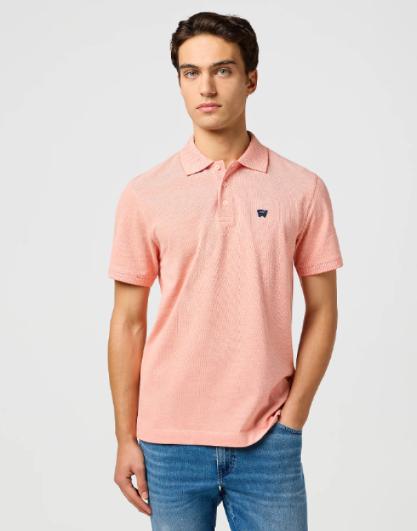 wrangler polo mc uomo piquet basica arancio - foto 1