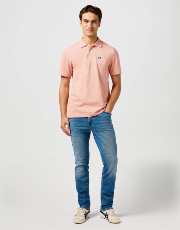 wrangler polo mc uomo piquet basica arancio - foto 4