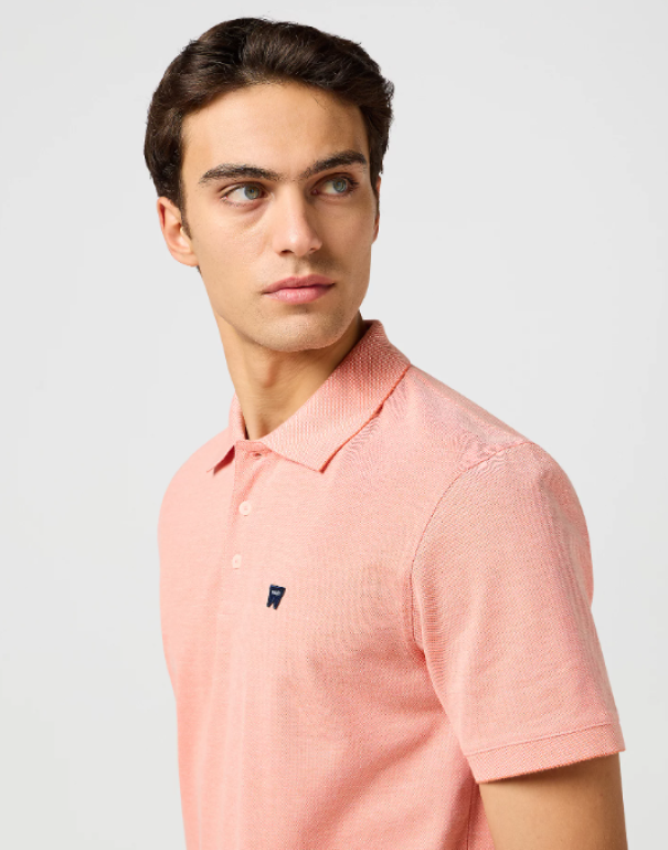 wrangler polo mc uomo piquet basica arancio - foto 5