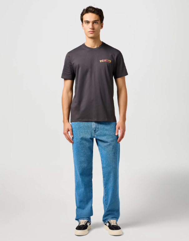 wrangler t-shirt con scritta spalle murales nero - foto 3