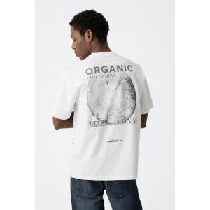 T-shirt basic da uomo con scritte  bianco