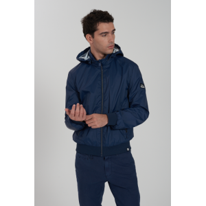 Giubbino corto bomber nylon blu