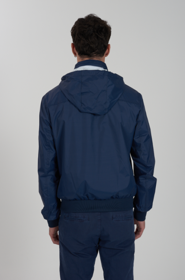 yes zee giubbino corto bomber nylon blu - foto 2